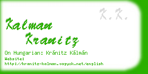 kalman kranitz business card