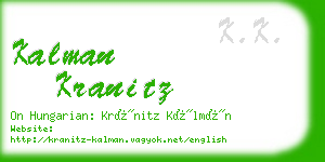 kalman kranitz business card